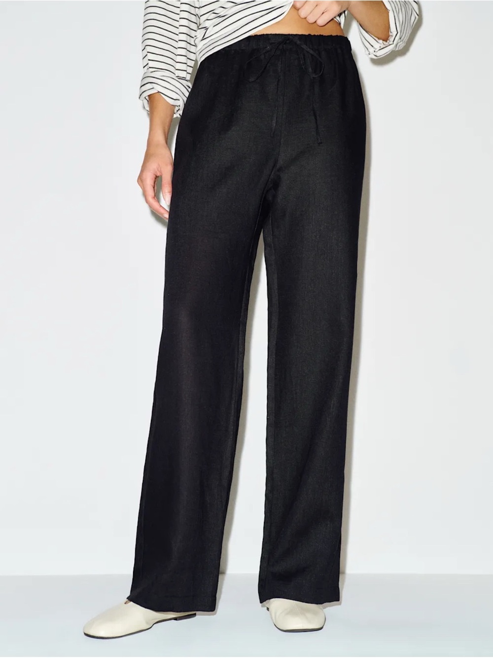NWT Reformation Olina Linen Pants Black XS